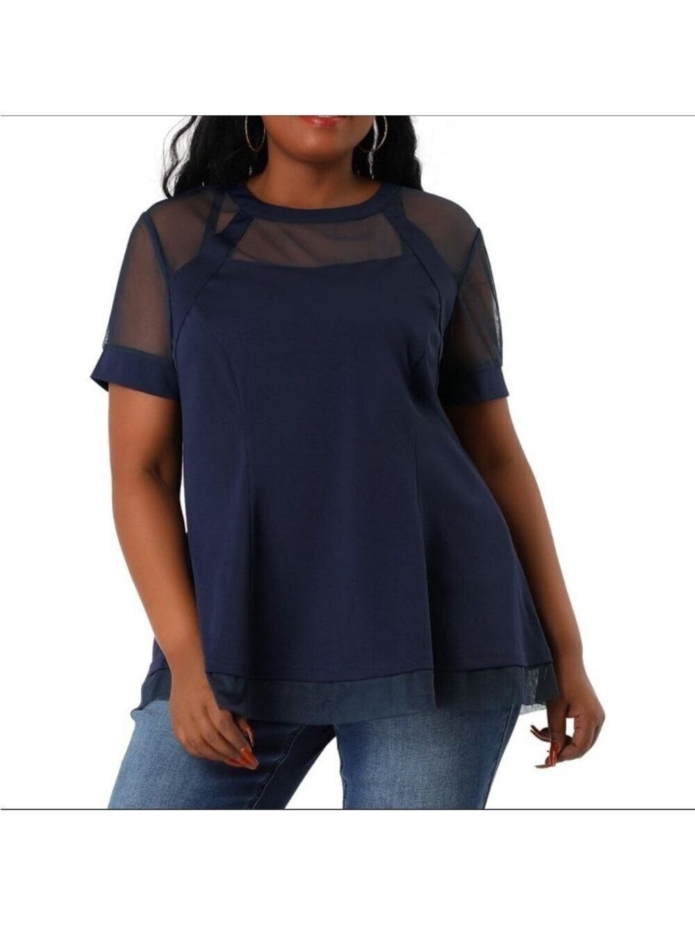Agnes Orinda Navy Top New With Tags